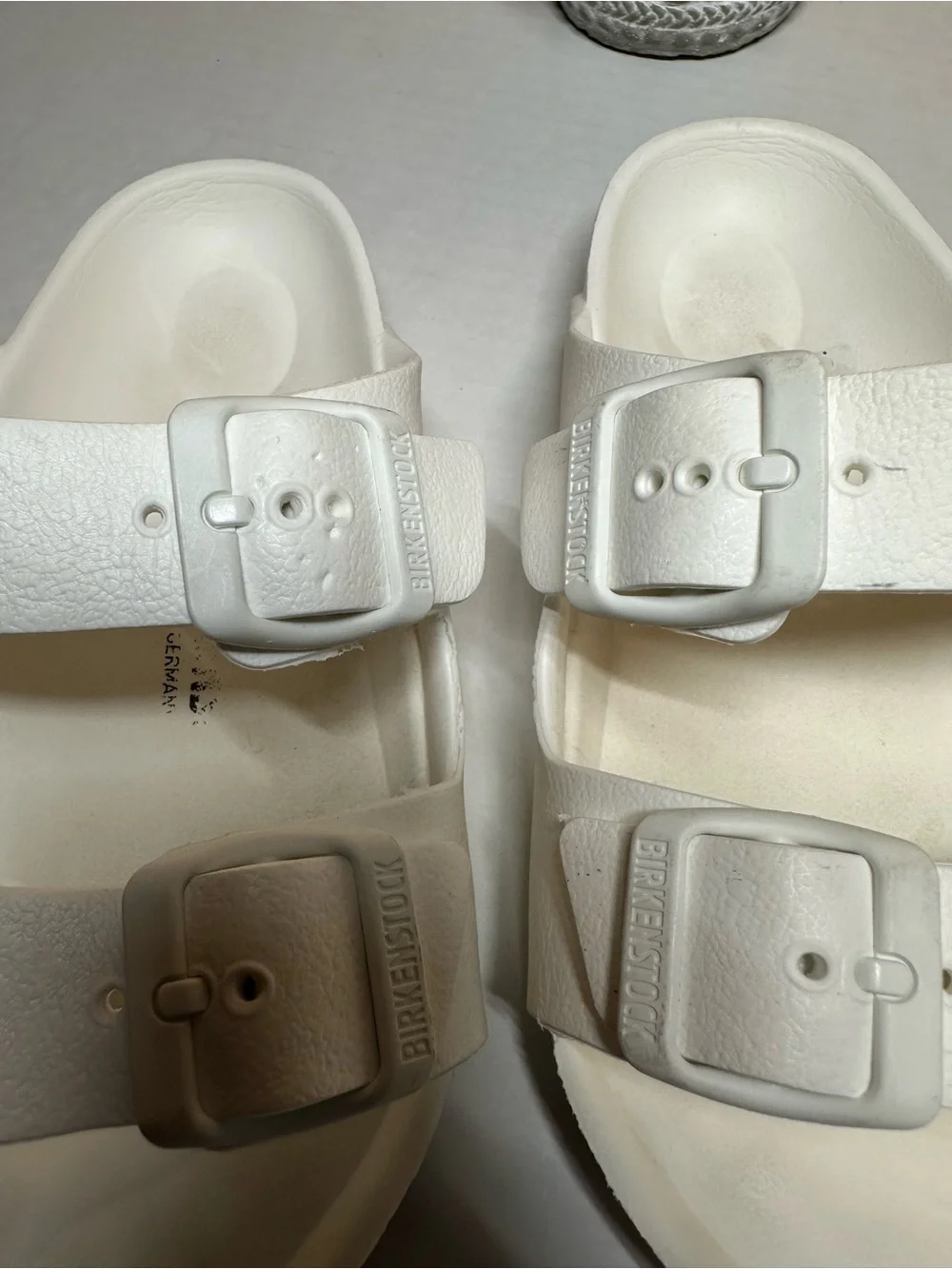 Birkenstock Kids White Two-Buckle EVA Slide Sandals